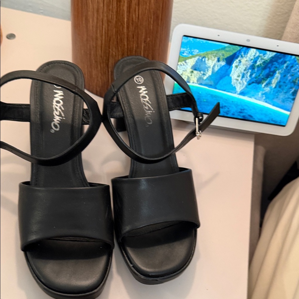 Windsor Black Strappy Block Heel Sandals